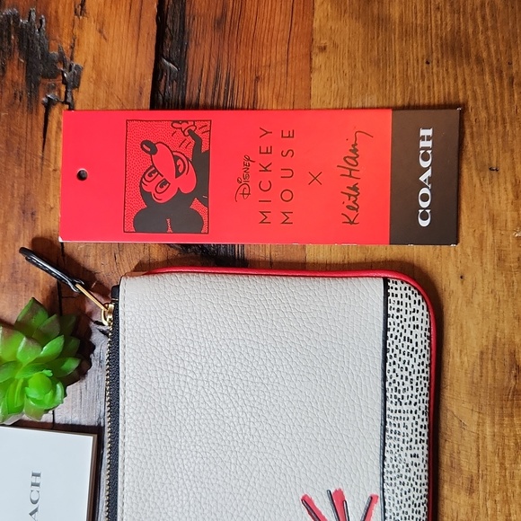 Coach Disney Mickey Mouse X Keith Haring Small Wristlet - NWT - Picture 3 of 9